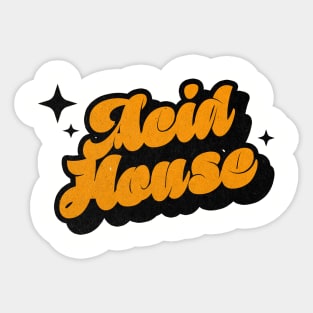 Acid House - Retro Classic Typography Style Sticker